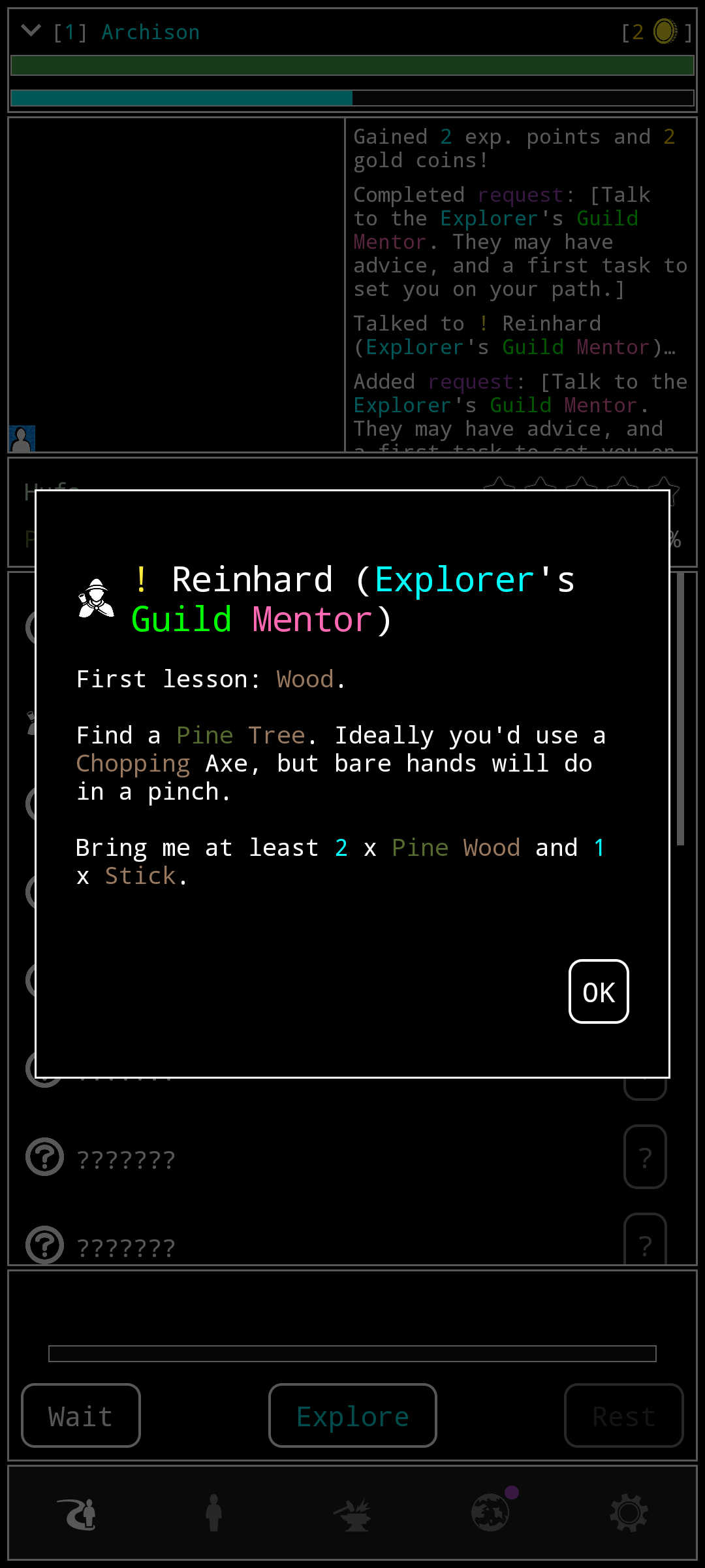 First tutorial quest!
